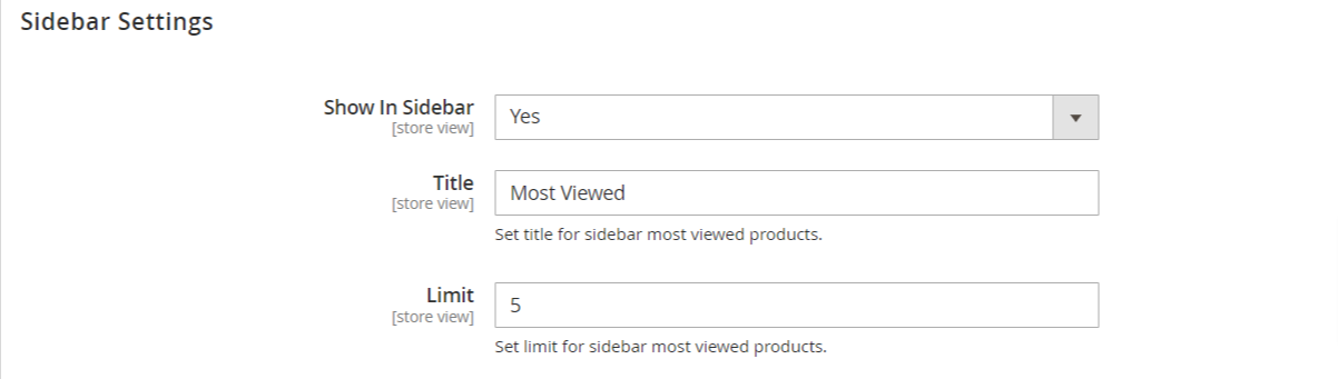 Most Viewed Configuration