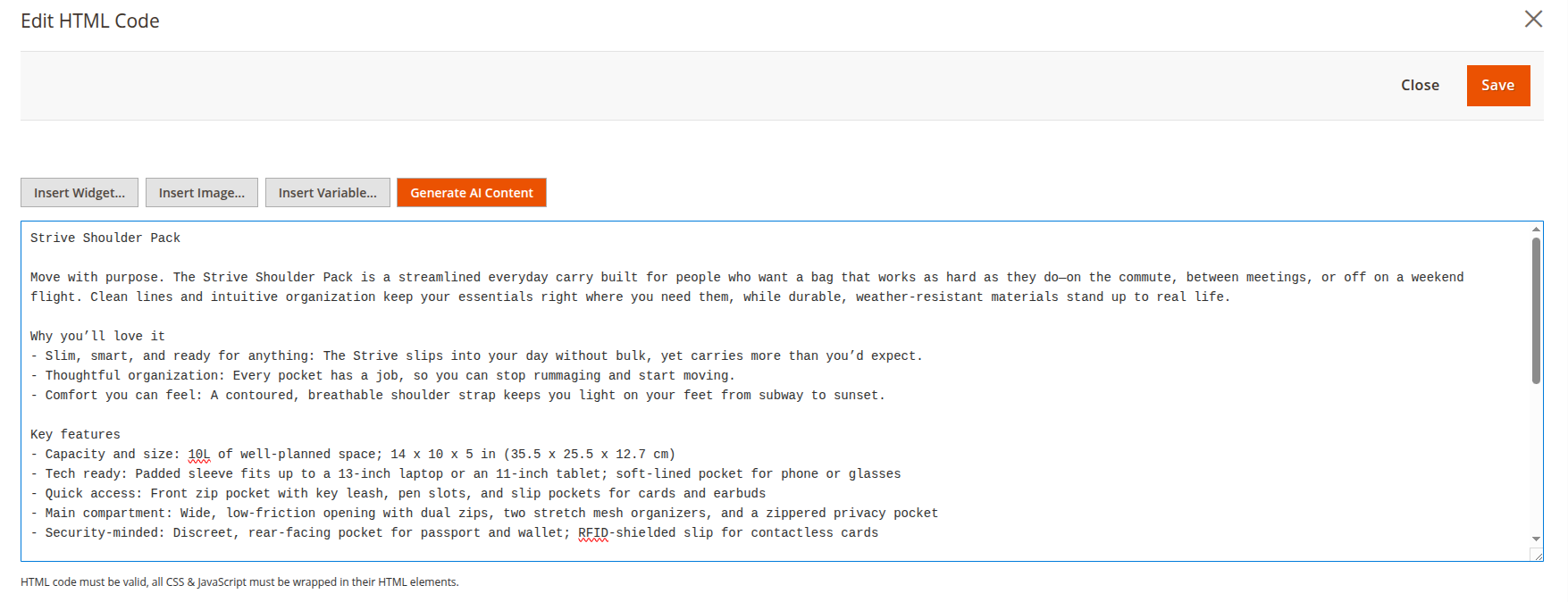 AI Content Generator Configuration