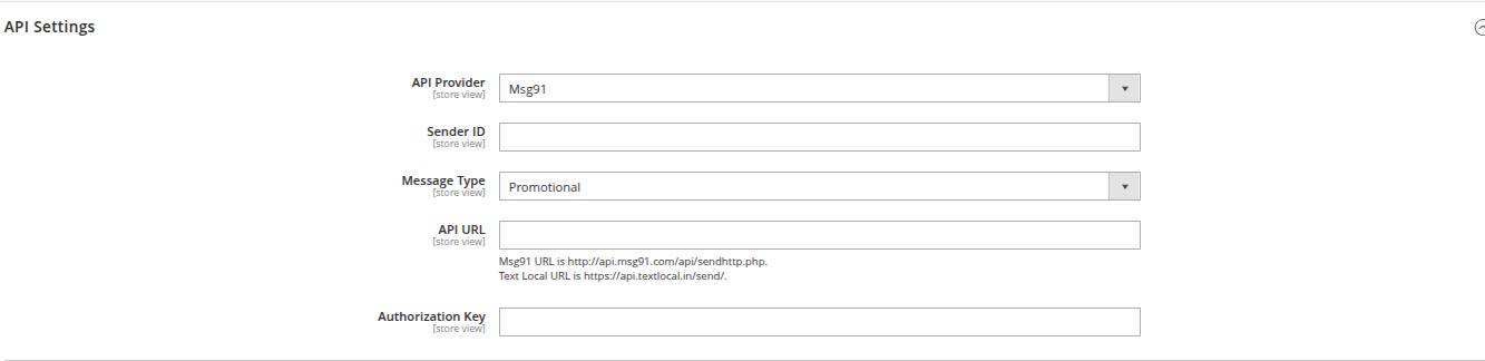 API Settings Screenshot