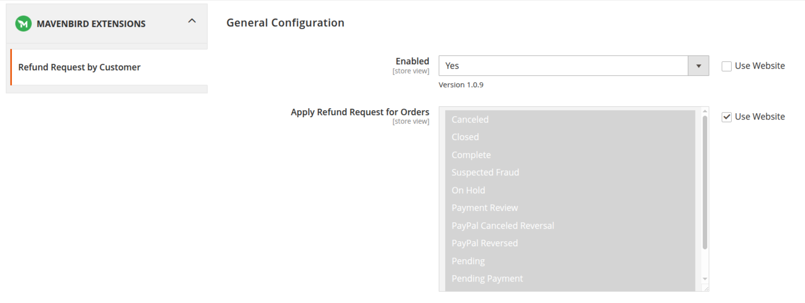 Refund Request By Customer Configuration