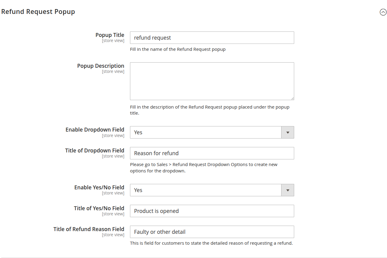 Refund Request By Customer Configuration