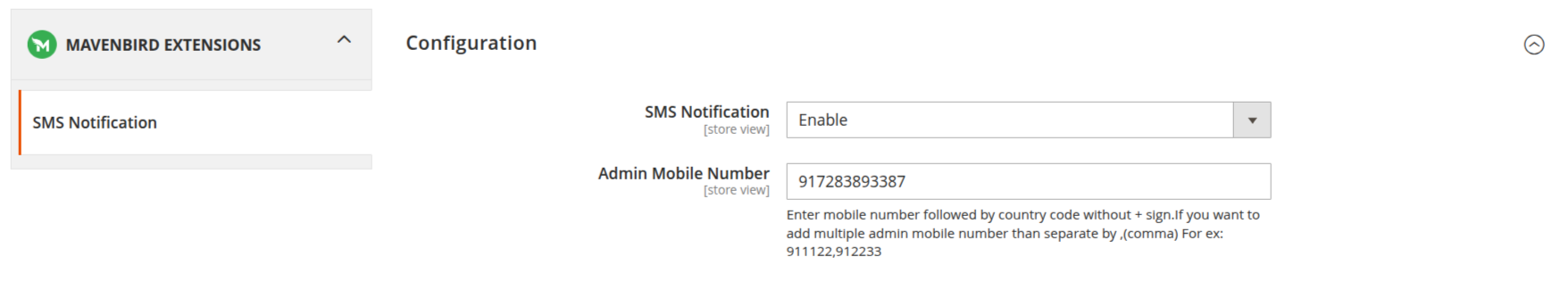 SMS Notification Configuration