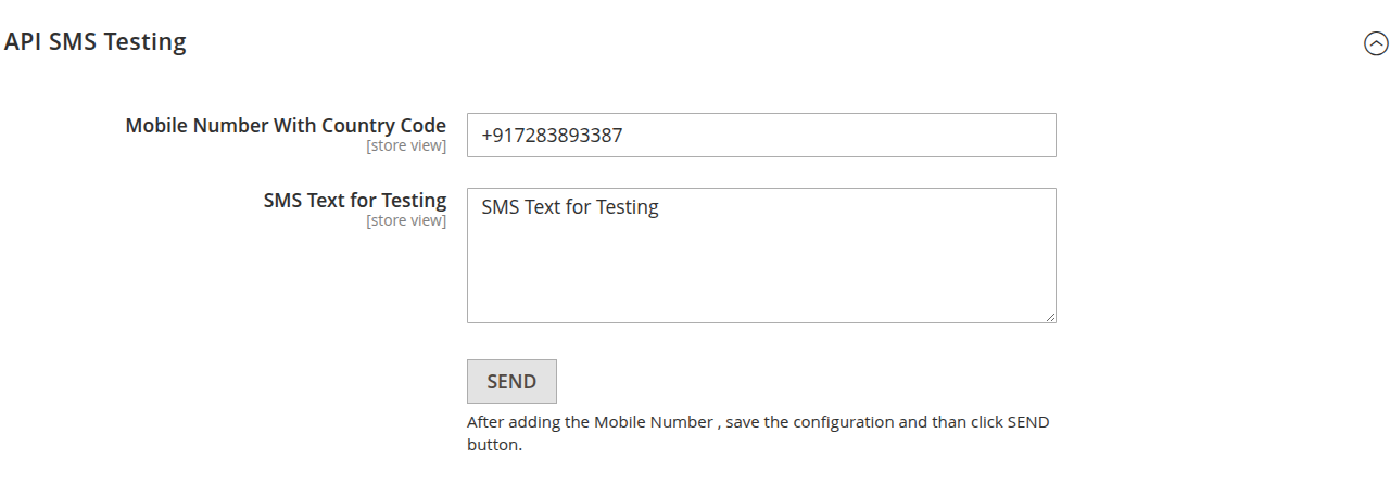 SMS Notification Configuration