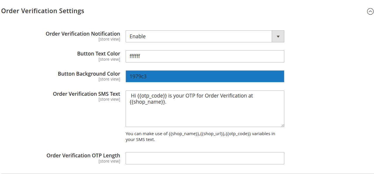 SMS Notification Configuration