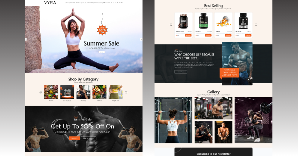 Vyra Fitness Nutrition Theme