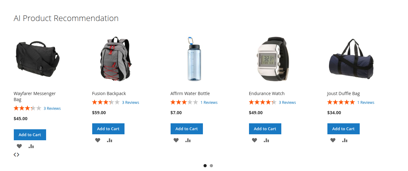AI Product Recommendation Slider View in Magento 2 storefront