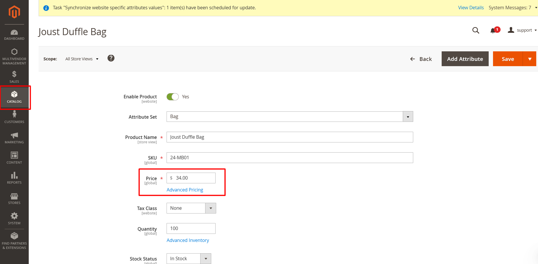 Magento Products Page