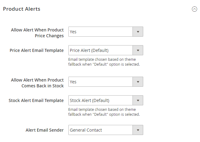 Setup Product Email Alert
