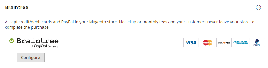 Braintree Payment Method Configuration