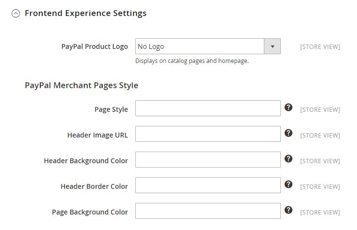 Frontend Experience Settings