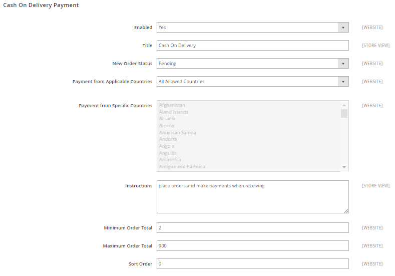 Delivery Payment Section
