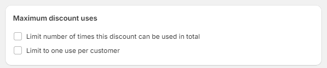 Maximum-Discount-Uses
