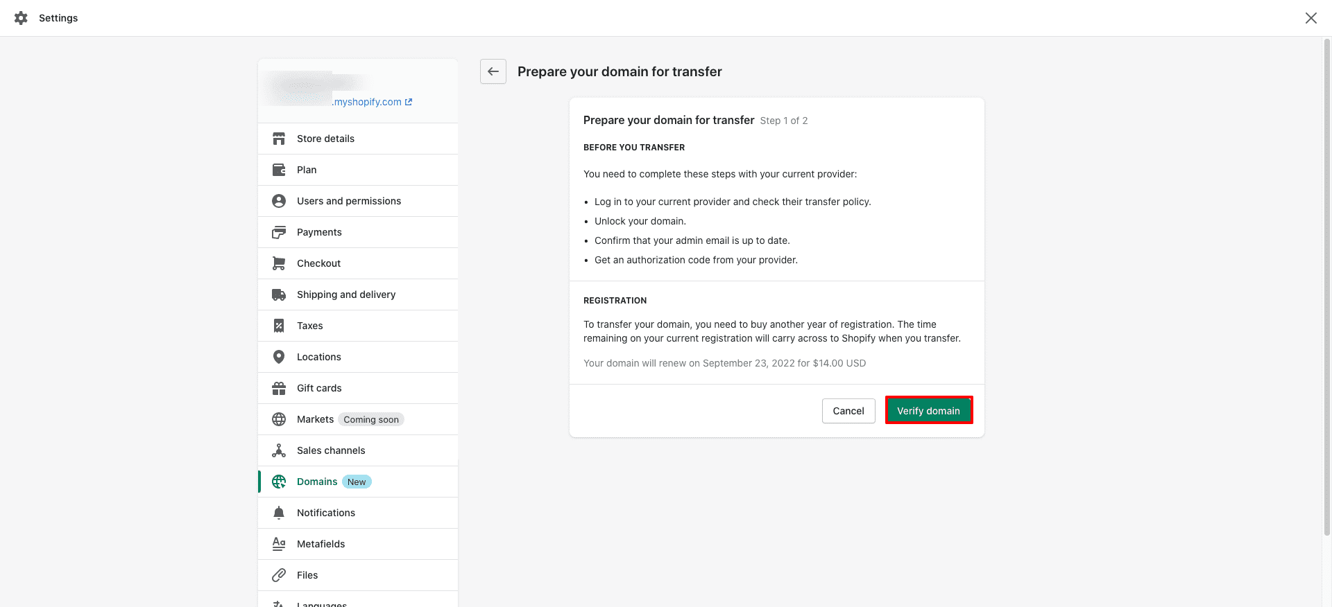 Transfer-domain-Shopify