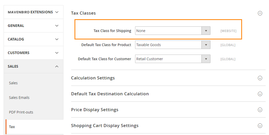 Tax Classes