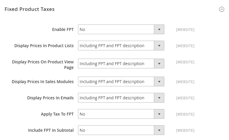 fixed Product Taxes