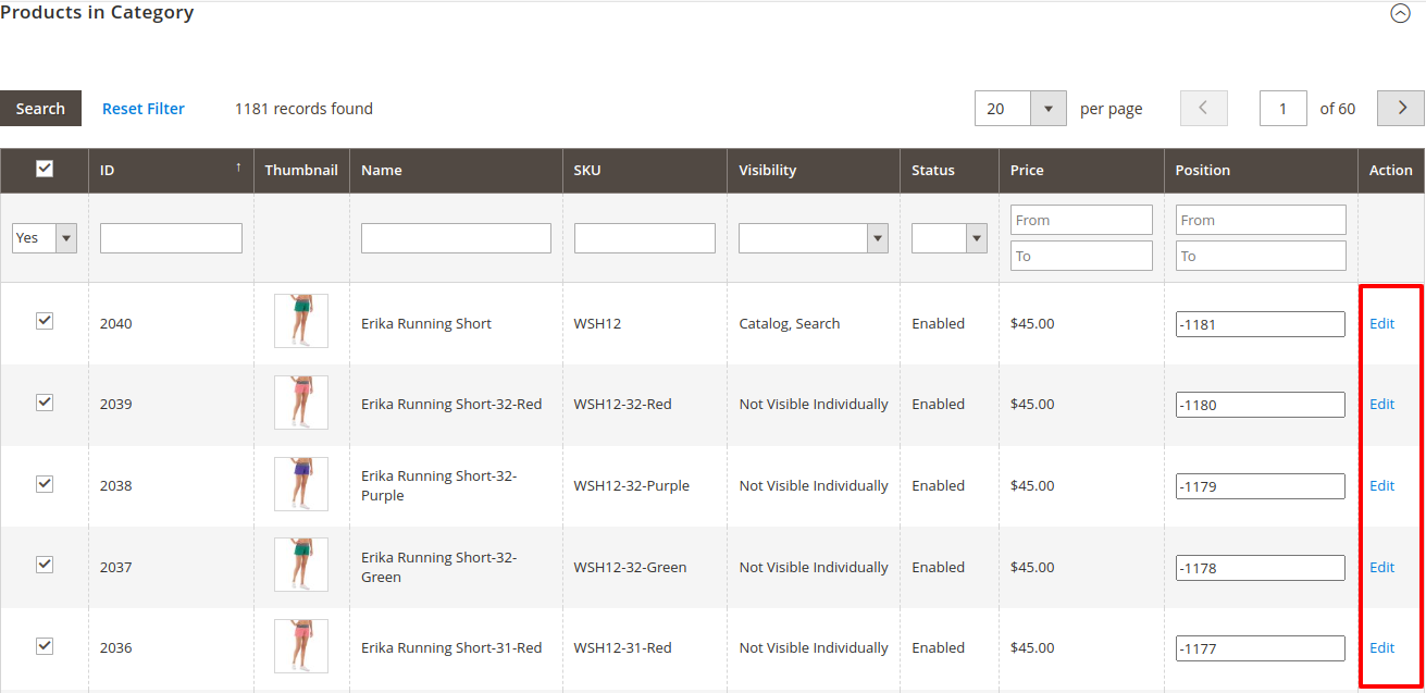 admin category product link page