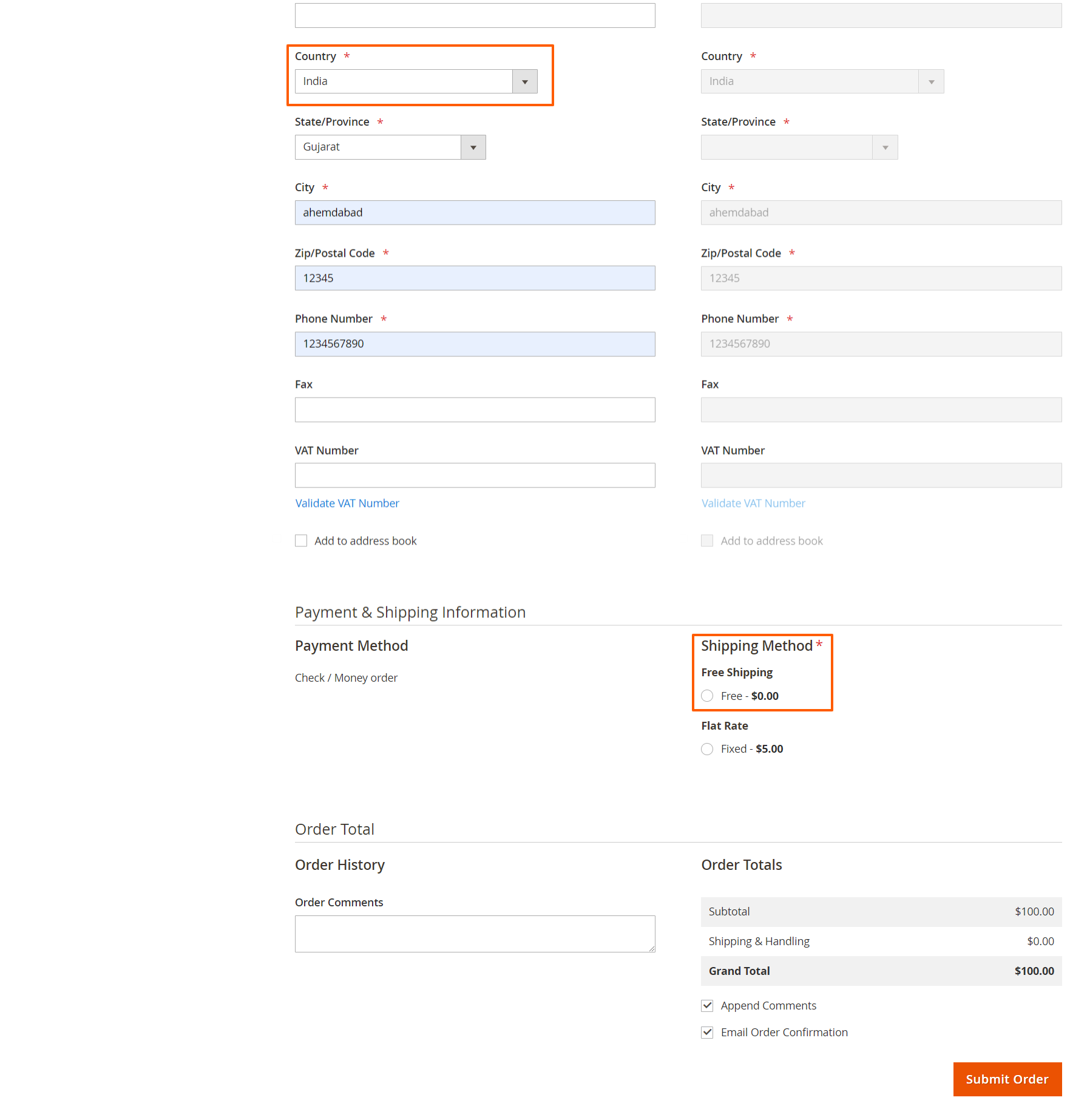 free shipping applied